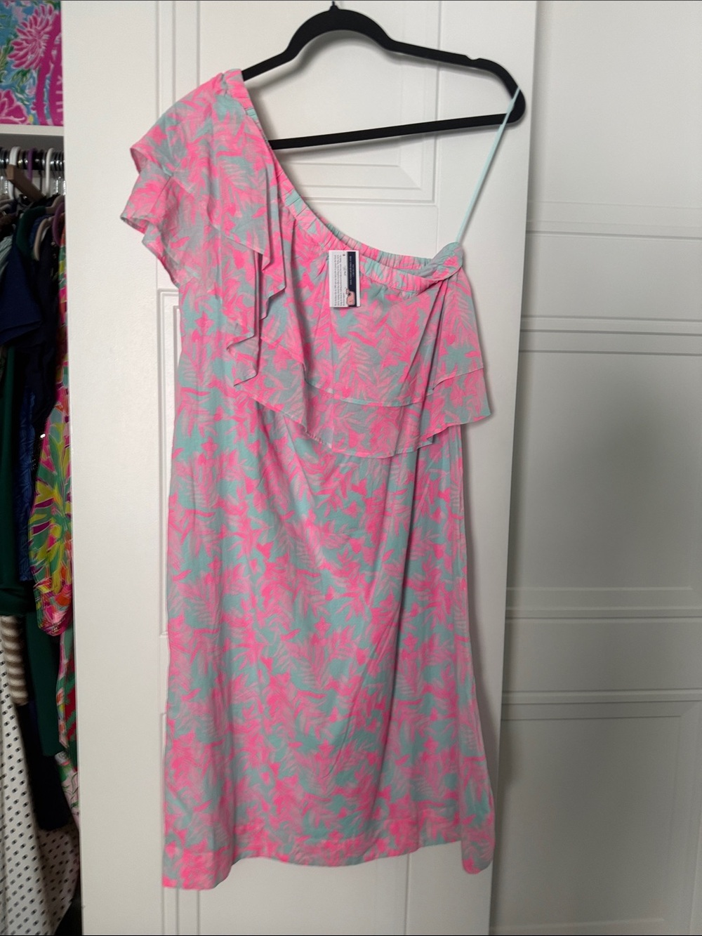NWT Vineyard Vines Bougainvillea Ruffle Dress in Crystal Blue Size 10